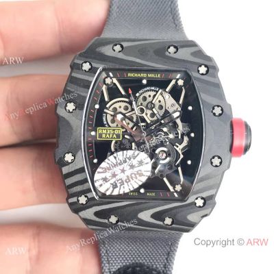 Richard Mille Rafael Nadal RM35-01 Fake watch Gray Leather Strap